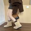 Snow Boots Women's Internet Celebrity Lamb Wool Cotton Shoes Inner Height Increase Fairy Thickened Velvet Short Boots 2025 New Winter