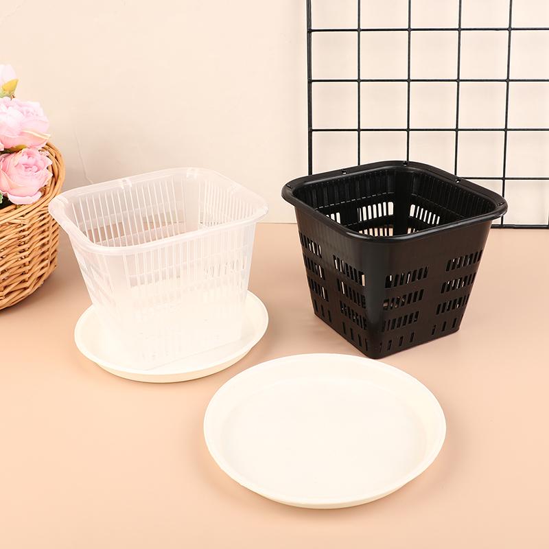 1Pc 14Cm Root Control Transparent Flower Pot For Phalaenopsis Orchid Cattleya Planting With Stomata Home Decor Flower Pot