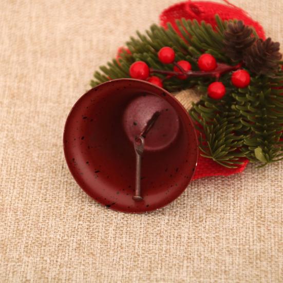 Christmas Tree Ornament Bow Pine Branches Decorative Bells Home Ambiance Doorway Wind Chime Decoration Christmas Theme Party Decor Gift
