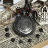 Mini set de zaruri DND Carcasă pentru ceas de buzunar gravat cu dragon cu 7 zaruri poliedrice din metal DND Set de zaruri pentru jocuri de estetică retro pentru jocuri de masă