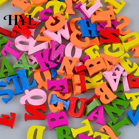 100 Stück gemischte AZ Alphabet Holzbuchstaben Knopf DIY Handwerk Nähen Scrapbooking