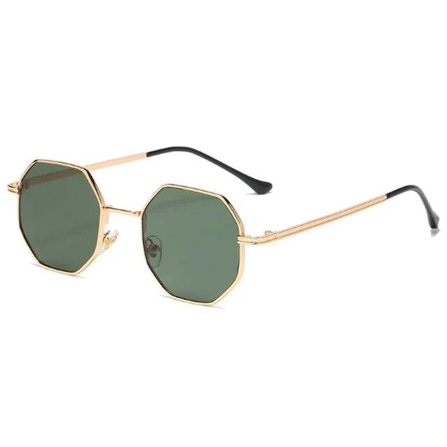 Luxusní čtvercové sluneční brýle Muž Žena Móda Malý rám Polygonové sluneční brýle kovové Vintage Retro Octagon Gafas De Sol