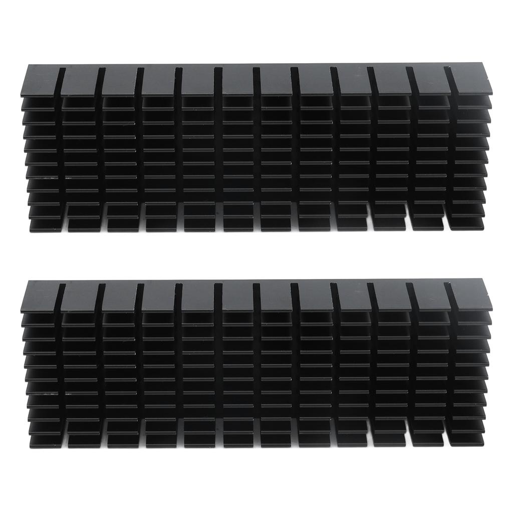 2Pcs Cooling Fins Aluminum Power Radiator Slotted Heatsink Kit for Electronics 120x40x20mmWith Adhesive
