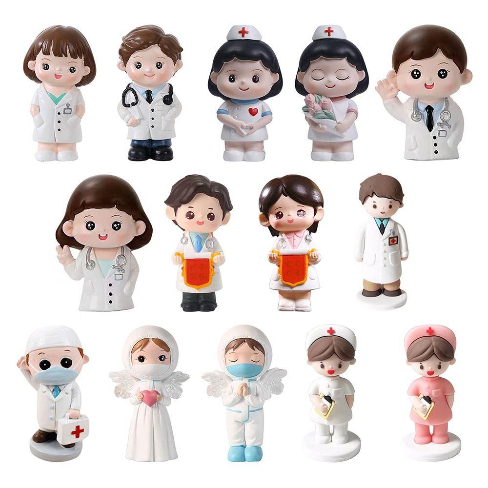 DlY Doctor Garage Kit Resin Doctor Nurse Model Statue Exquisite Doctor Nurse Figurine  Home Decor