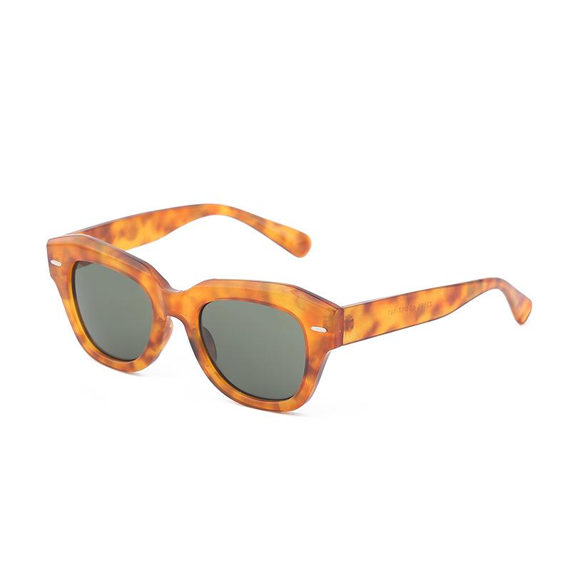 Vintage Frame Polarized Sunglasses Men'S Rice Nail Sunglasses Women'S Trendy Sunglasses