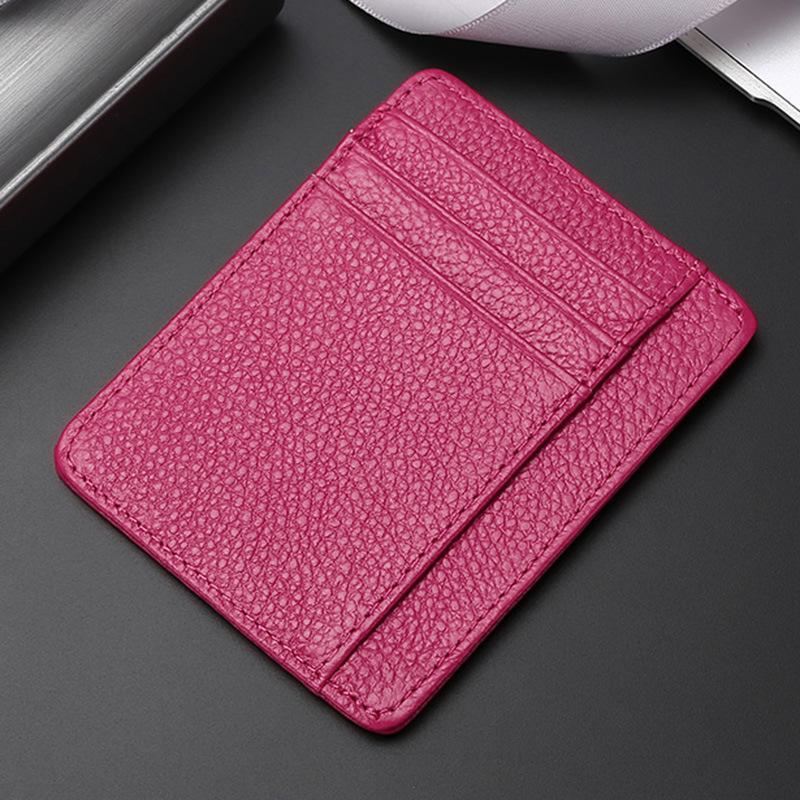 Genuine leather card bag, first layer cowhide card clip, ultra-thin bank credit card cover, multi-card position, and small ID bag.