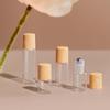 1/2/3/5/10Ml Cosmetic Container Roll On Glass Bottles For Essential Oil Empty Perfume Bottle Refillable Container With Wood Lid