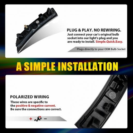 2PC Front Fender LED Side Marker White Light for Subaru BRZ -2024 Clear EXV