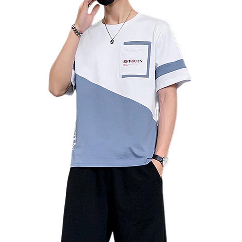 ROMON Men's Summer Ice Silk Casual Sport Set