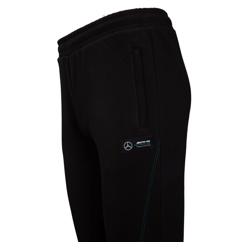 PUMA Men's Soft Black Jogging Bottoms with Blue Stitching