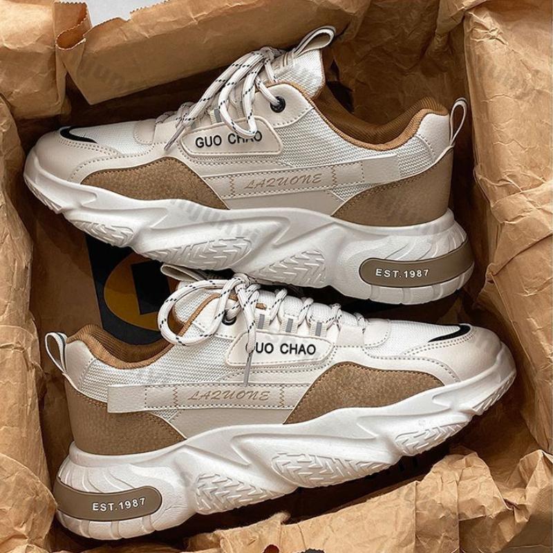 Men's Sports Casual Thick Sole Sneakers Comfortable Casual Shoes Wear-resistant Breathable Soft Sole Sports Shoes Tenis Hombres