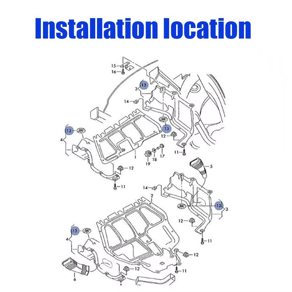 10pc For VW Volkswagen Touareg Golf Bora Passat A4 A3 Quattro Seat ALHAMBRA Undertray Exhaust Heat Shield Clips Nut Washers