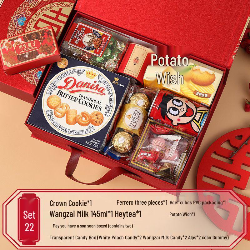 Luxury Chinese Wedding Candy Gift Box with Sugar Candies, Bridesmaid Favors, Return Gifts, and Thank You Tokens