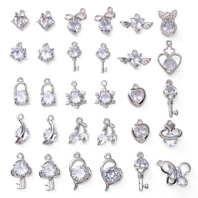 Alloy Zircon Color Preserving Pendant Charms For DIY Bracelets Necklaces Jewelry Making