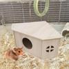 Wooden Hamster House Deluxe Hamster House and Habitat Wooden Hide Hut Playground Small Animal Habitat Sturdy Natural Pet