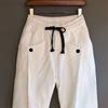 Spring Thin Sweatpants Men'S Casual Slim-Fitting Pants Solid Color Loose Wide Crotch Harem Pants Trendy Pleated Leggings