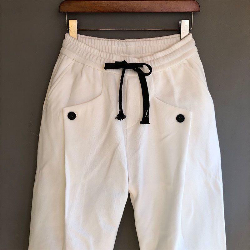 Spring Thin Sweatpants Men'S Casual Slim-Fitting Pants Solid Color Loose Wide Crotch Harem Pants Trendy Pleated Leggings