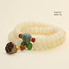 Natural White & Creamy Yellow Jade Bodhi Root Double-Strand Bracelet - New Chinese Design for Women