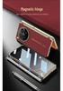 Oppo Find N6 Full-Coverage Electroplated Leather Protective Case with Hinge and Bracket.