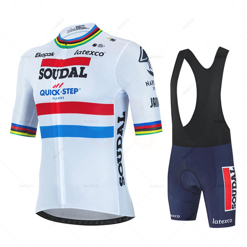 2026 Soudal Quick Step Radtrikot Set Sommer Belgien Fahrrad Atmungsaktiv Herren MTB Radbekleidung Maillot Ropa Ciclismo Uniform Anzug