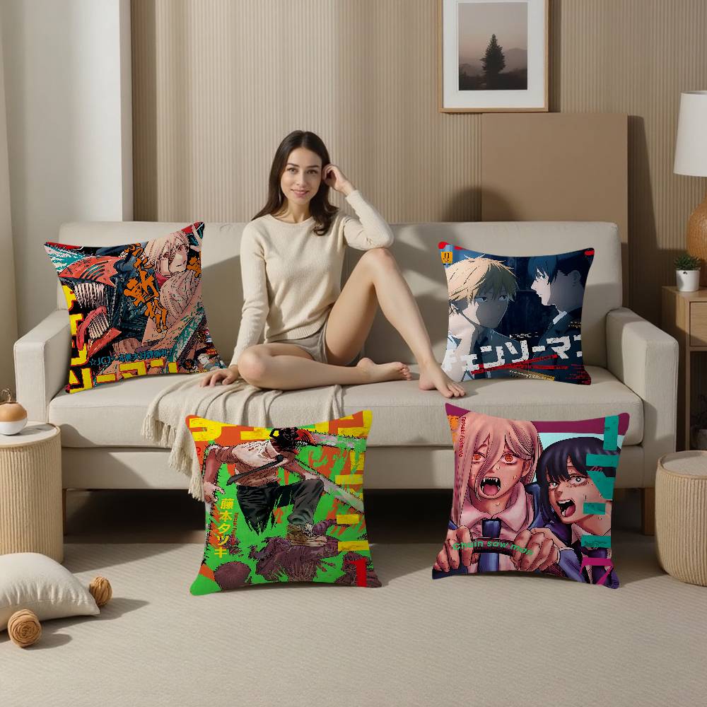 Anime Chainsaw Man Pillowcases Home Bedding Decorative Pillow Cover Wedding Super Soft Pillow Case