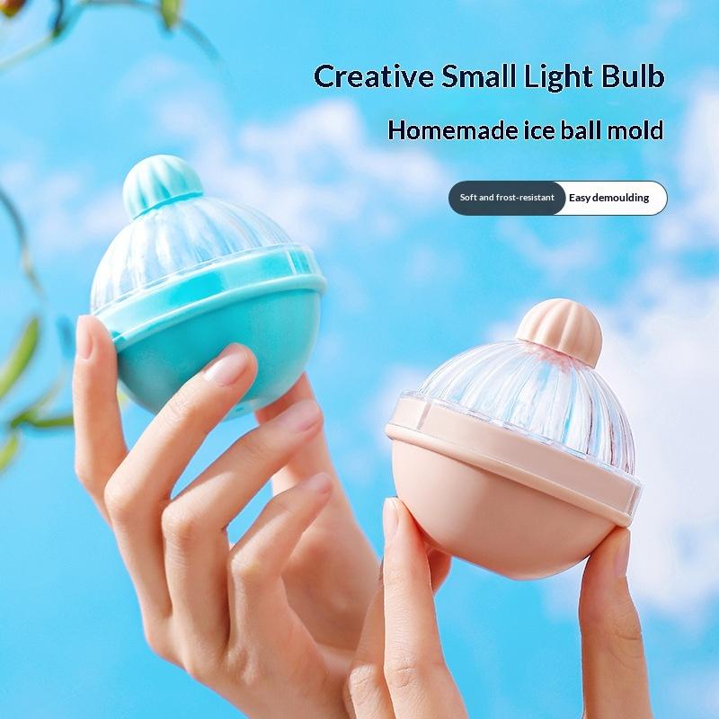 textureCreative Ice Ball Mold Spherical Light Bulbs Ice Mold Food Grade Ball Maker Mould Bar Ice Hockey Puck Mold Tools