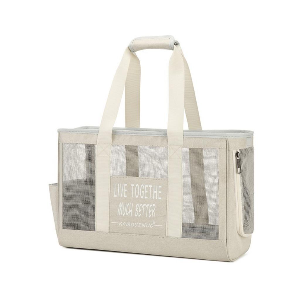 

New Oxford Cat Carrier Handbag Breathable Large Capacity Cat Transport Bag Portable Waterproof Pet Carrying Bag Cats бежевый