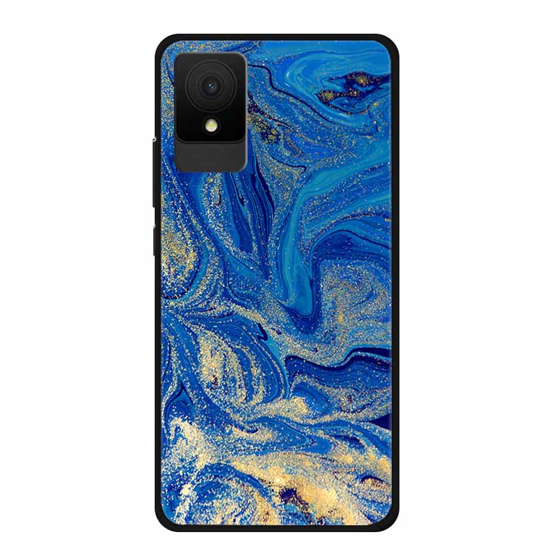 For TCL 501 Case Original Soft Silicone TPU Phone Cases Back Cover For TCL501 Scenery Shockproof Marble Painted Bumper Cute Etui