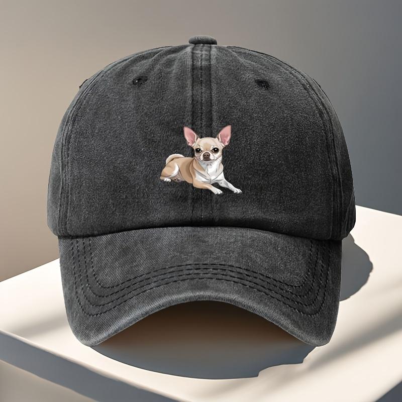 Unisex verstellbare Baseballkappe mit Chihuahua-Design Verstellbarer Riemen Leichter Outdoor-Stil Ideal zum Wandern Camping