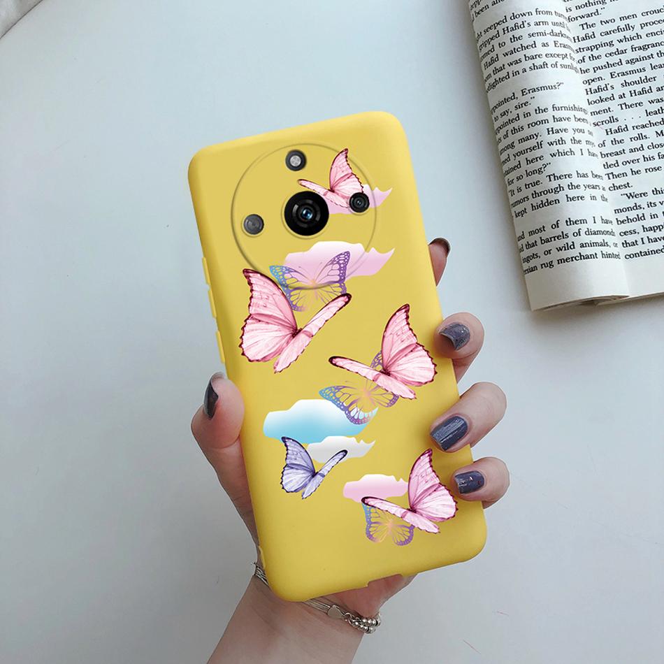 For Realme 11 Pro Plus Case Flower Girl Heart Cute Phone Case Back Cover For Realme 11 11Pro+ 5G Silicone Protection Bumper Capa