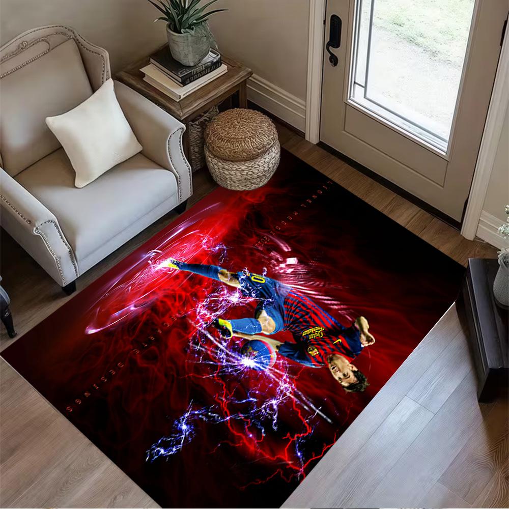 Electric Soccer Legend Carpet Suitable for Playrooms Kitchen Hallway Study room Antislip Carpet Decorate Offices Gift for Festivals