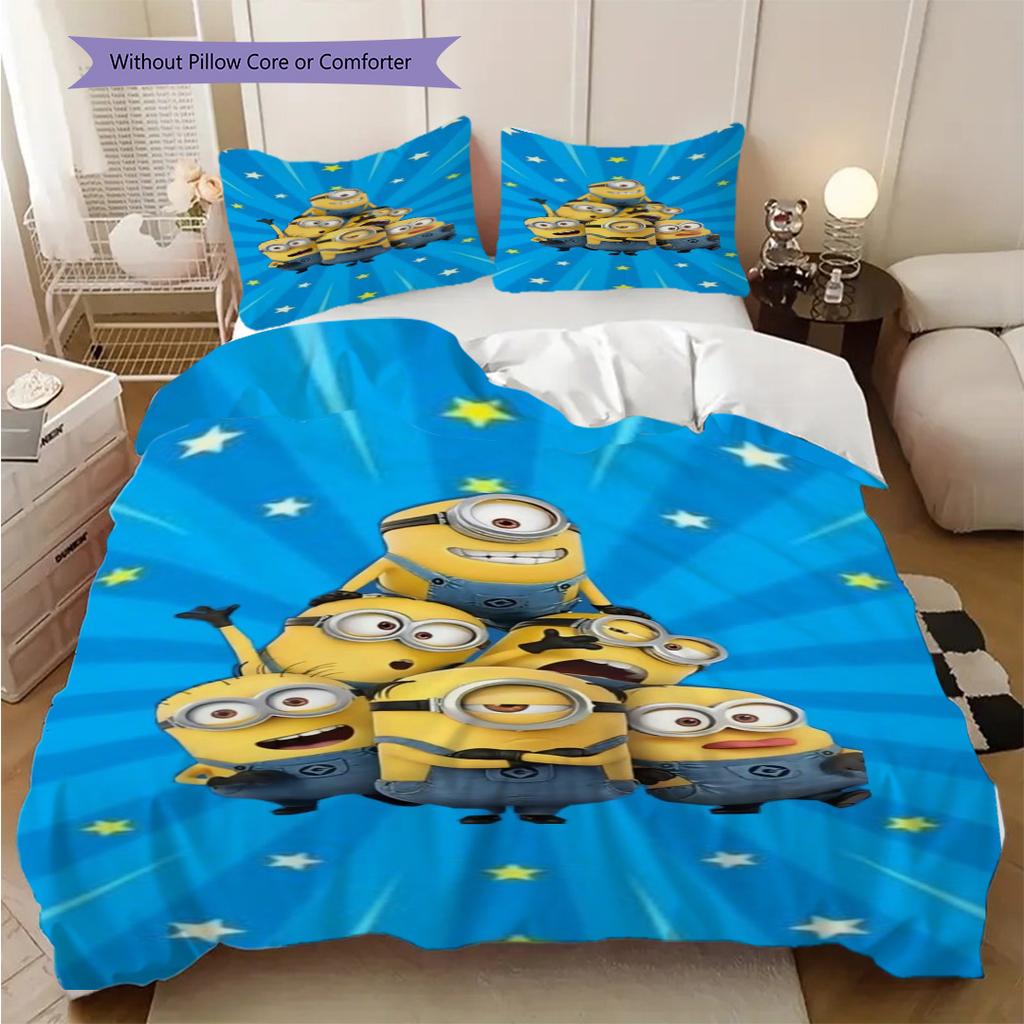 Minion Adventure Fun Playful Threepiece Set 1 Duvet Cover 2 Pillowcase Without Core Duvet Cover And Pillowcase Soft And Comfortable
