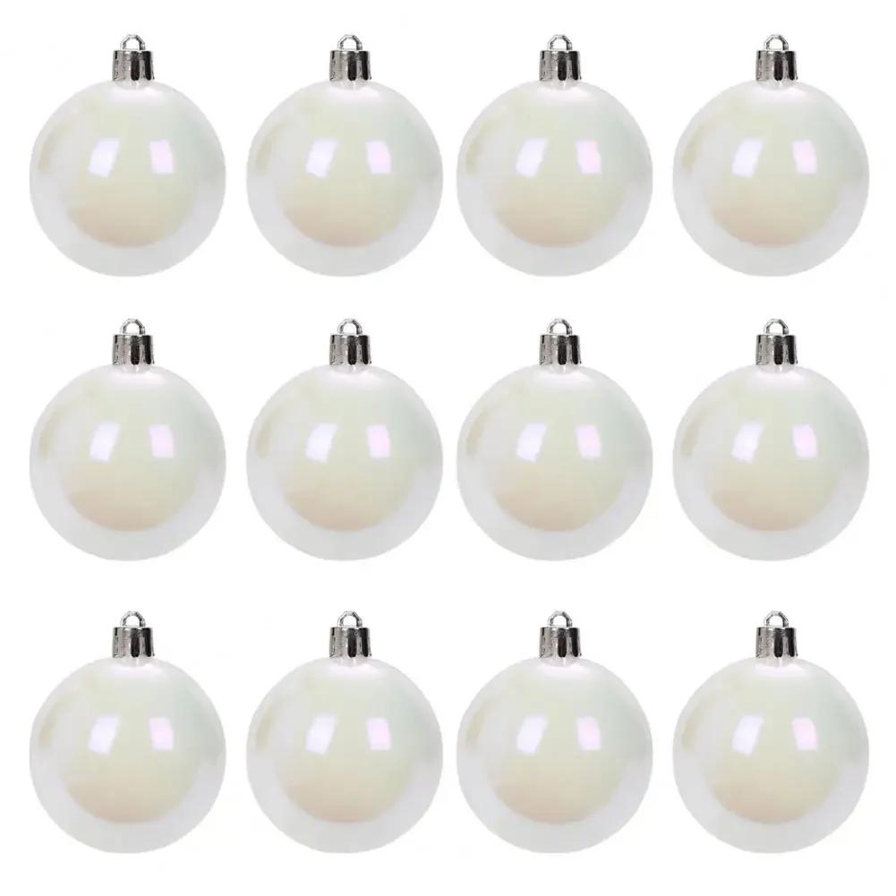 

12/24/36Pcs 4CM Christmas Iridescent Ball Clear Shatterproof DIY Holiday Xmas Tree Hanging Ball Ornament Pendant Party Decor XXL білий