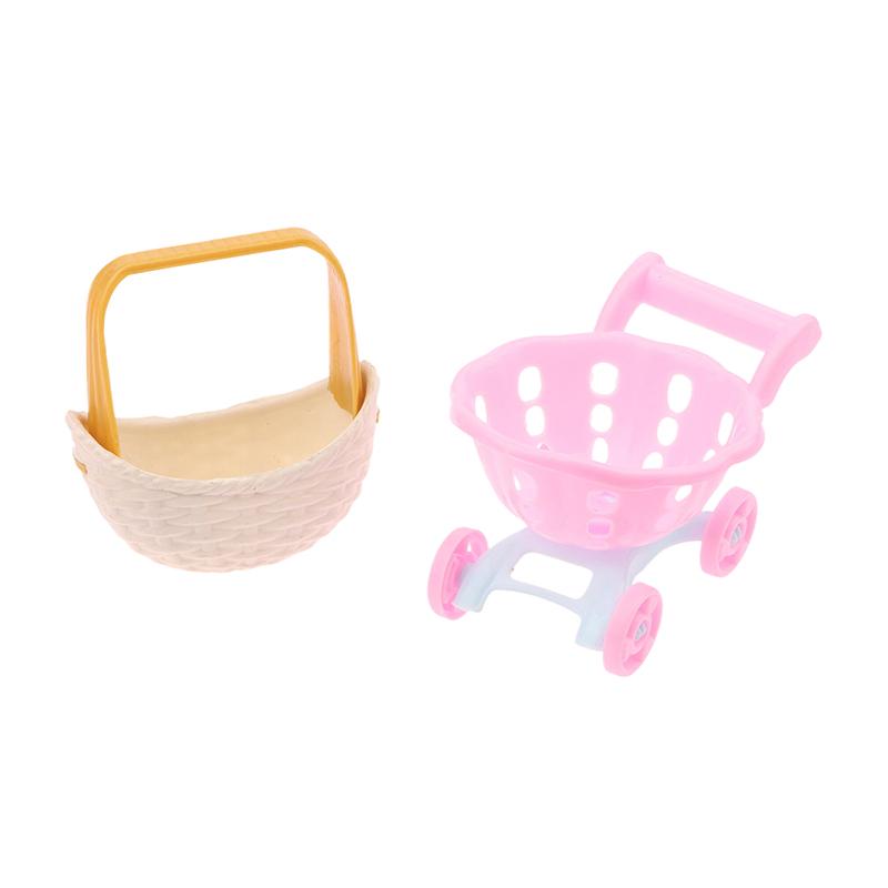 1/12 Κουκλόσπιτο Προσομοίωση Μίνι Καλάθι Σούπερ Μάρκετ Καροτσάκι Μωρού Μοντέλο Καλαθιού Αγορών Αξεσουάρ Διακόσμησης Κουκλόσπιτου