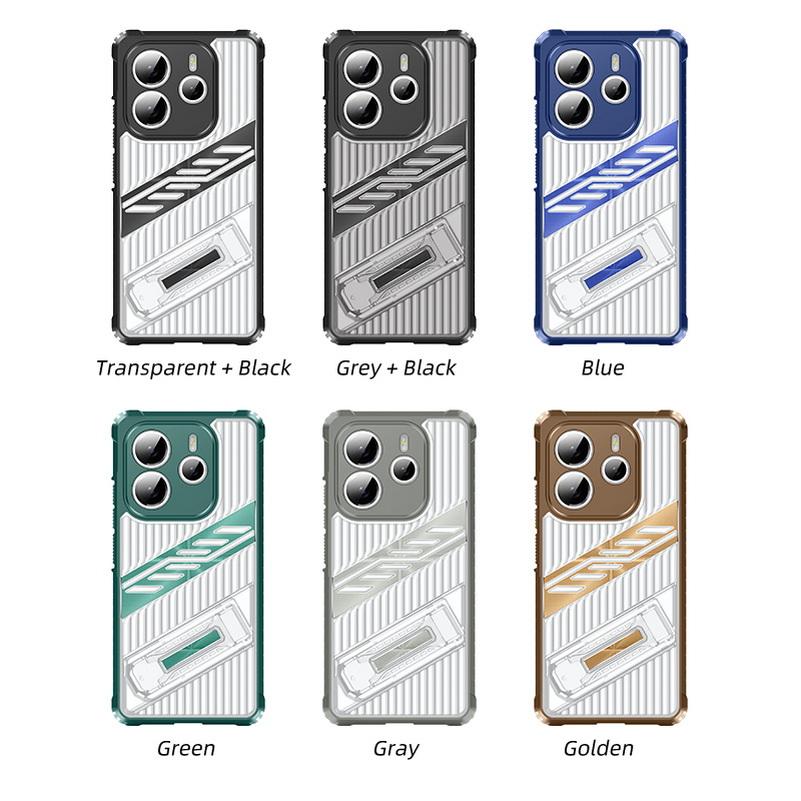 Invisible Bracket Four Corner Airbags Protect Case For Xiaomi Redmi Note 14 4G Note14 Pro + 13 Pro Redmi 14c 13C A3 Armor Cover