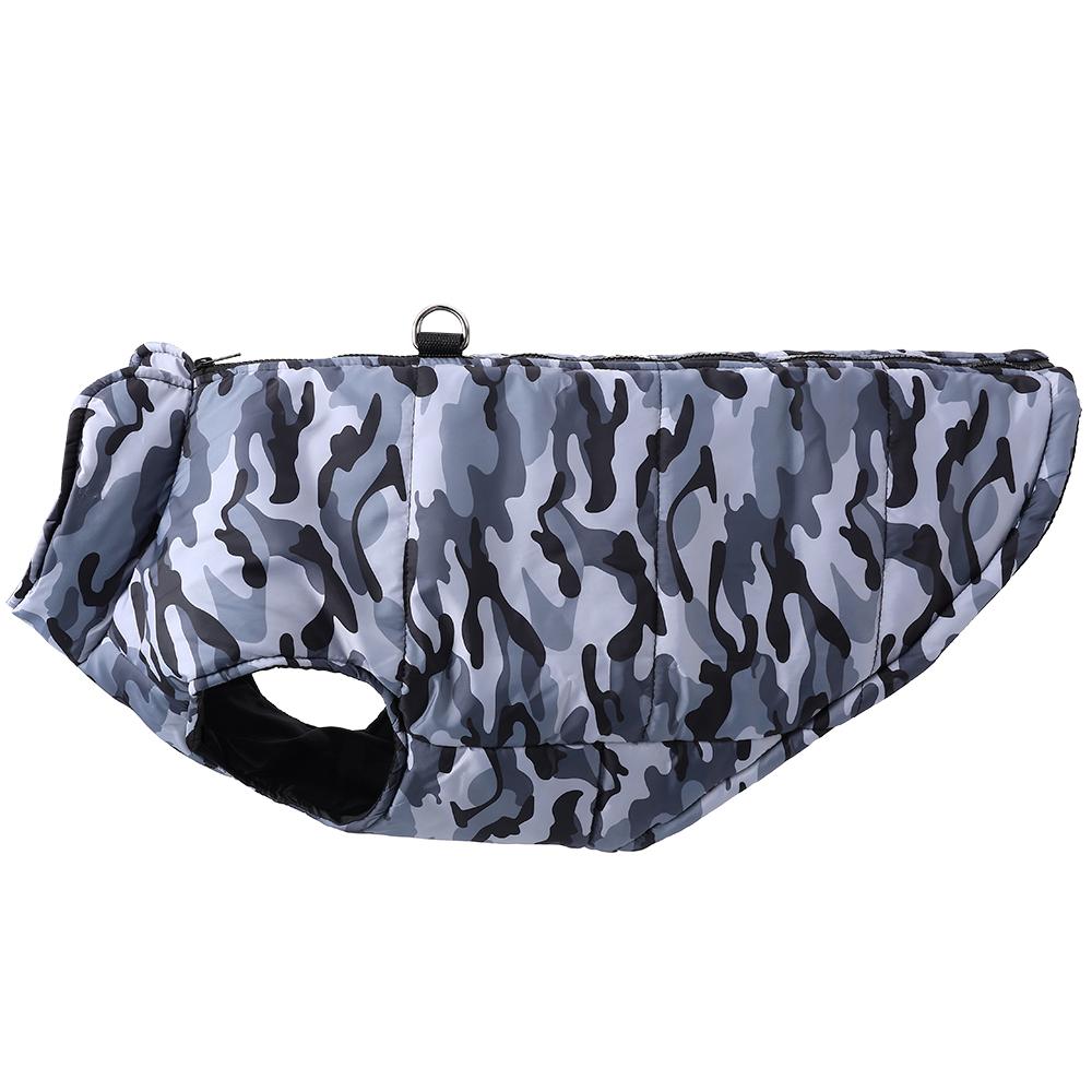 

Зимняя теплая одежда для больших собак, камуфляжная безрукавка для питомца, куртка, ветрозащитное пальто для большой собаки, на молнии, с D-кольцом, 4XL-6XL, одежда для щенков 5XL чёрный