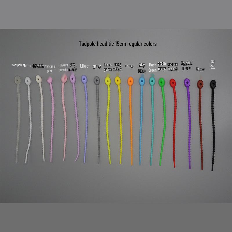 Multicolor TPR Silicone Zip Ties: Elastic Self-Locking, Reusable Cable Organizers & Keychain Pendants.