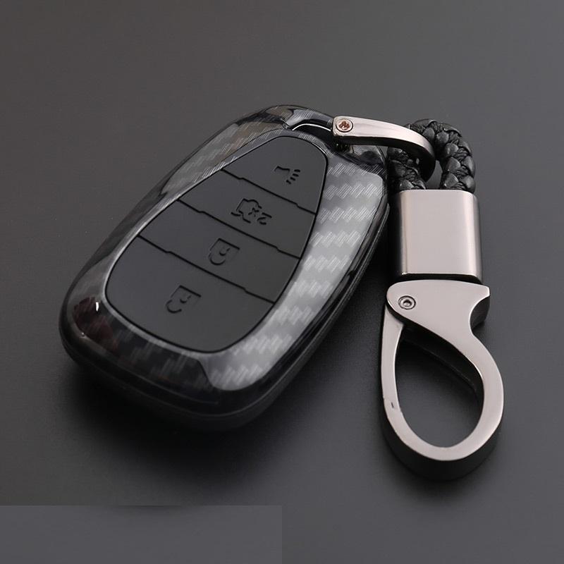 Interior Mouldings CARBON FIBER ABS CAR REMOTE KEY BAG HOLDER CASE FOR CHEVROLET MALIBU EQUINOX CRUZE CAMARO 2016 2017 2018 ACCE