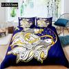 Koi Fish Duvet Cover Set Japanese Painting Style Decor 2/3 Piece Bedding Set With Pillow Shams Queen Full Size Black White