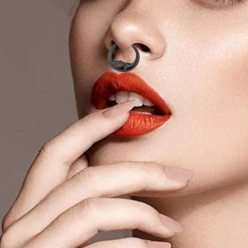 Elegante Neusring met Maan Waterdruppel Schitterende Neus Sieraden Unieke Maanvormige Neusring Versiering voor Dagelijks Gebruik