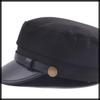 Marine Cap Leather Newsboy Cap Black Hat for Going Out Travel Men Women CZ199 [White Fang] (Gray)