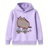 Cute Cartoon Cat Riding Scooter Print Kids 100% Cotton Crew Neck Short Sleeve T-Shirt, Unisex Boys Girls Casual Comfortable Lightweight Summer Basic T