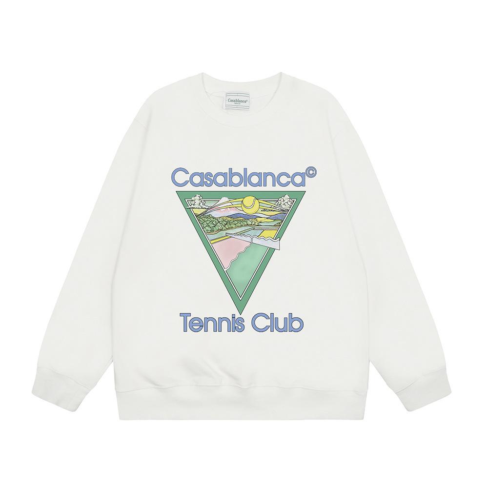 Grenzüberschreitende trendige Marke Casablanca Casablanca Buchstabe gemaltes Print 380g Herren- und Damen- Rundhals-Pullover