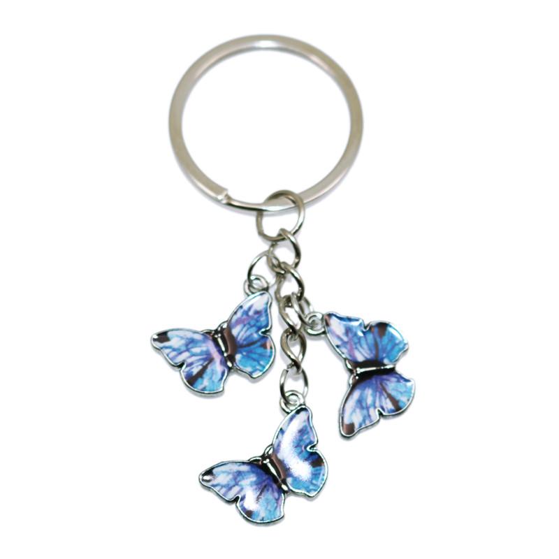 Cute Colorful Butterfly KeyChains Bag Charm Cell Phone Accessory Preppy Schoolbag Pendant Key Rings Christmas Xmas Jewelry Gifts