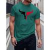 Summer Daily Casual Outdoor Street Short-sleeved Top Fashion 3D Bull Head Print Men's T-shirts