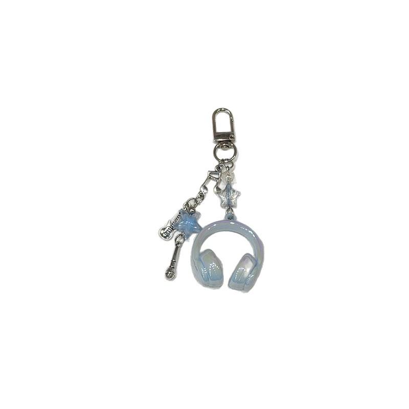 Ins Wind Music Earphones Modeling Mobile Phone Chain Personalized Backpack Pendant Music Note Keychain Creative High Value Pendant