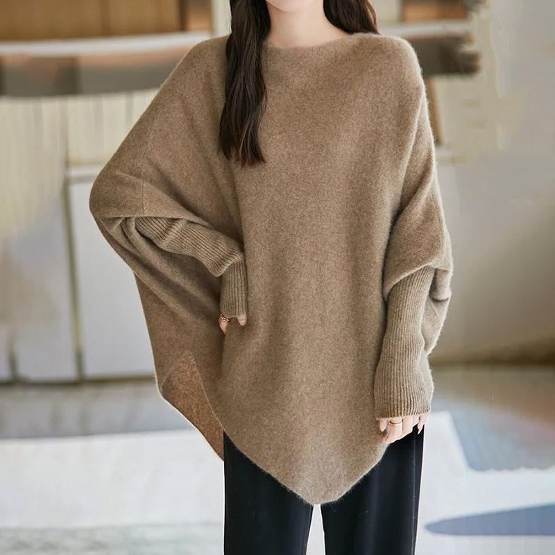 Sweter damski zimowy gruby ciepły dzianinowy z wysokim dekoltem elastyczny z długim rękawem oversize topy