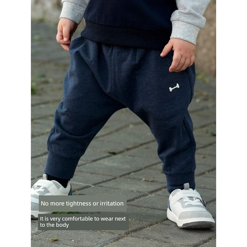 David Bella Children's Knitted Pants, New Spring Style for Toddlers, Boys' Pure Cotton Big Pp Pants, Girls' Casual Jogger Pants