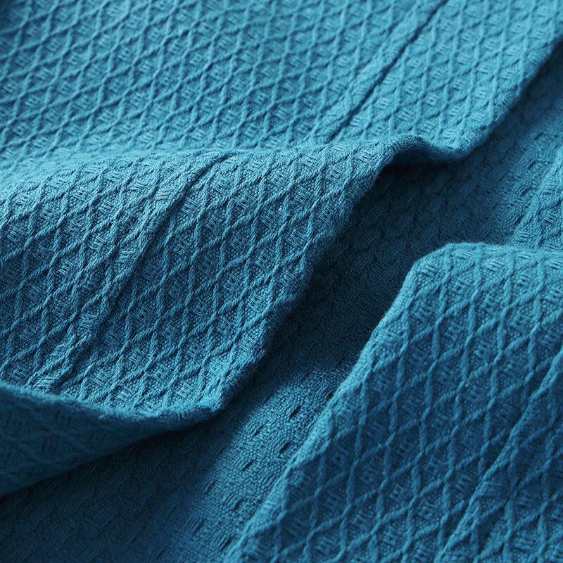 Xinya Bathrobe, Pure Cotton Waffle Pattern Adult Bathrobe, Thin Home Bathrobe for Men And Women Couples, Women's Style