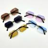 Vintage Rimless Sunglasses Women Men Designer Polygon Sun Glasses Trendy Rectangle UV400 Protection Eyewear Shades